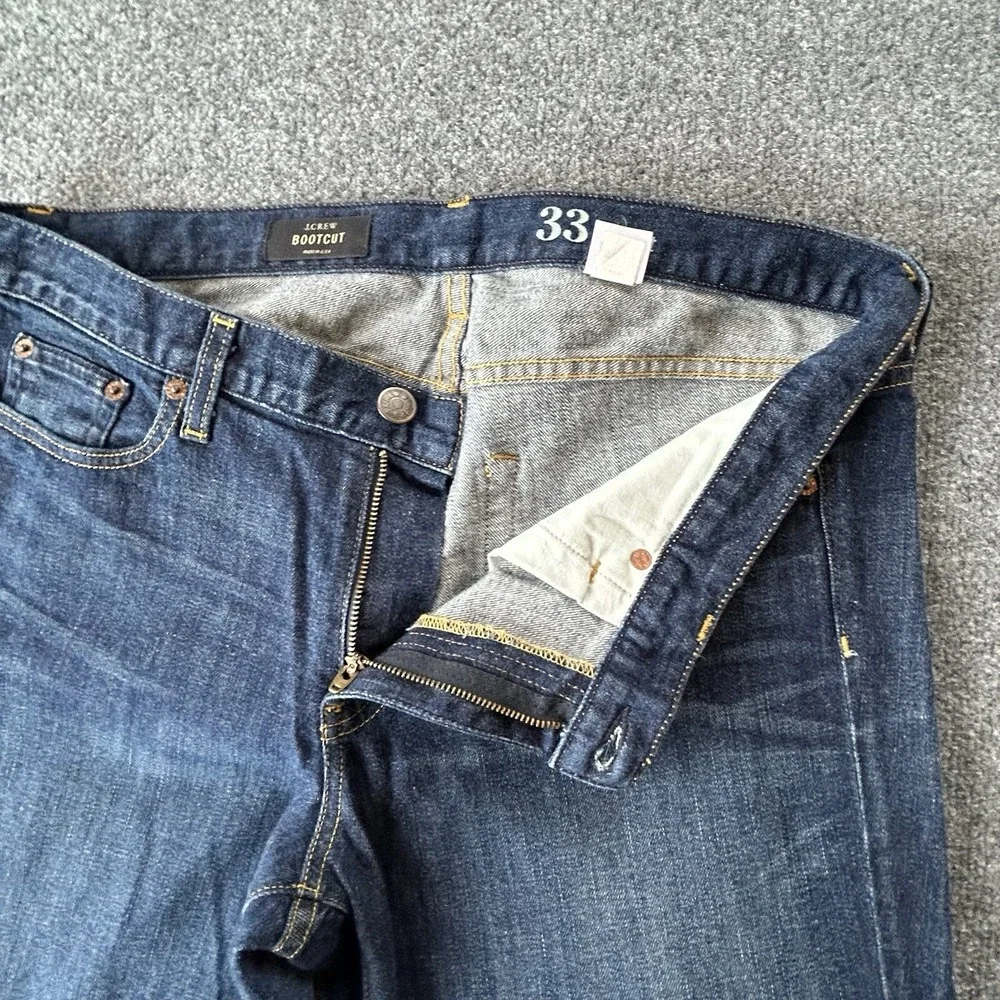 JCrew Jeans Womens 33S 36 X 31 Boot Cut Dark Wash‎ Stretch Denim USA Made